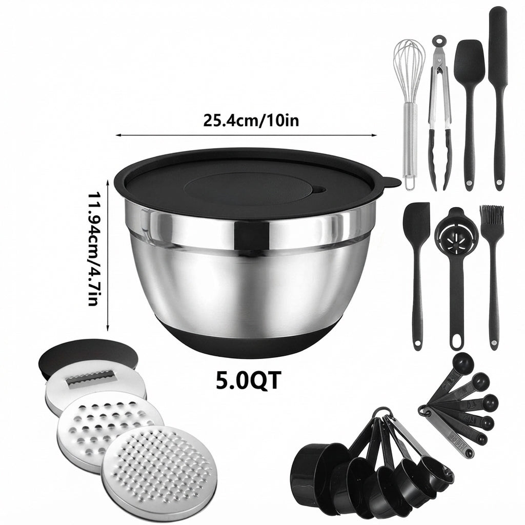 Set inox zdjela s hermetičkim poklopcima