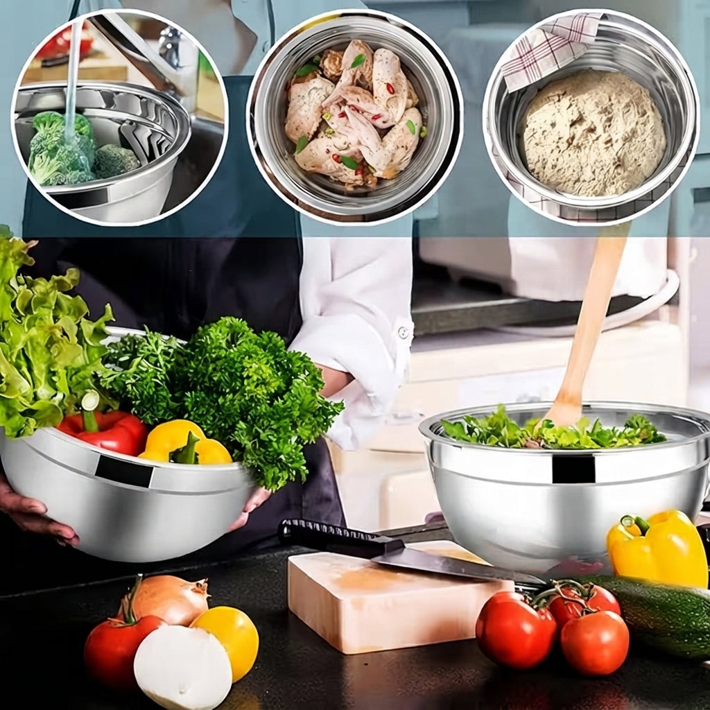 Set od 7 inox zdjela s poklopcima