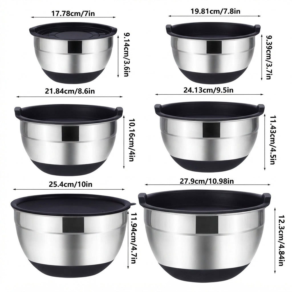 Set inox zdjela s hermetičkim poklopcima