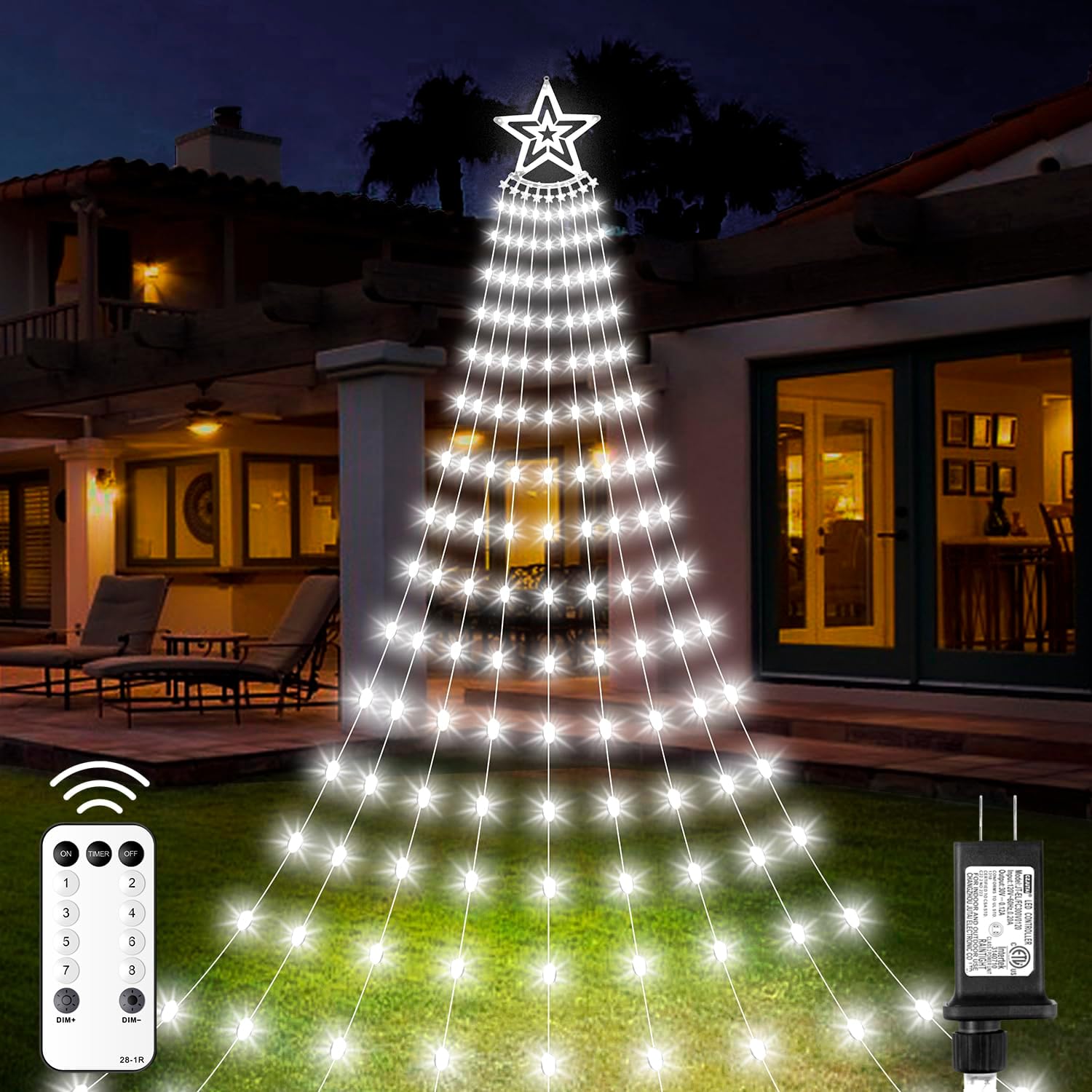 Led zvijezda - S lampicama za bor