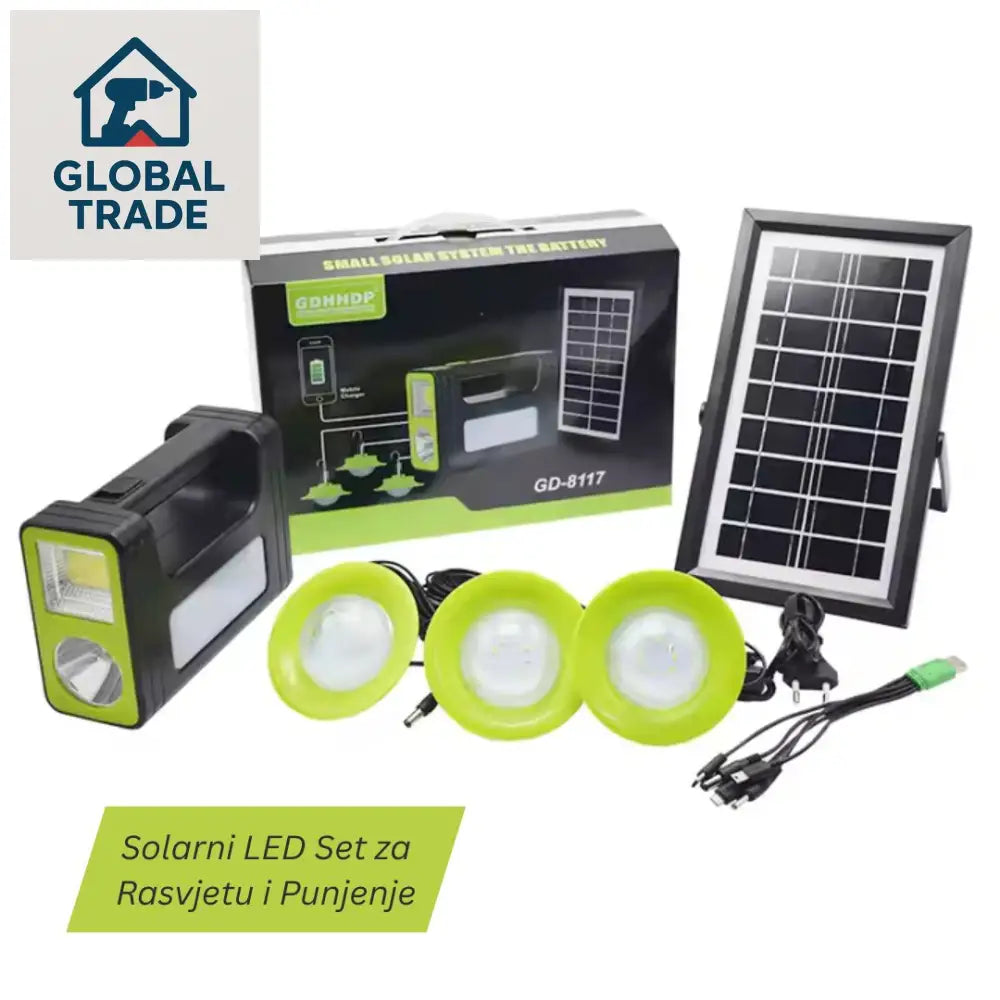 SOLARNI SET 4AH ZA PUNJENJE GEDGETA S LED SVIJETLOM